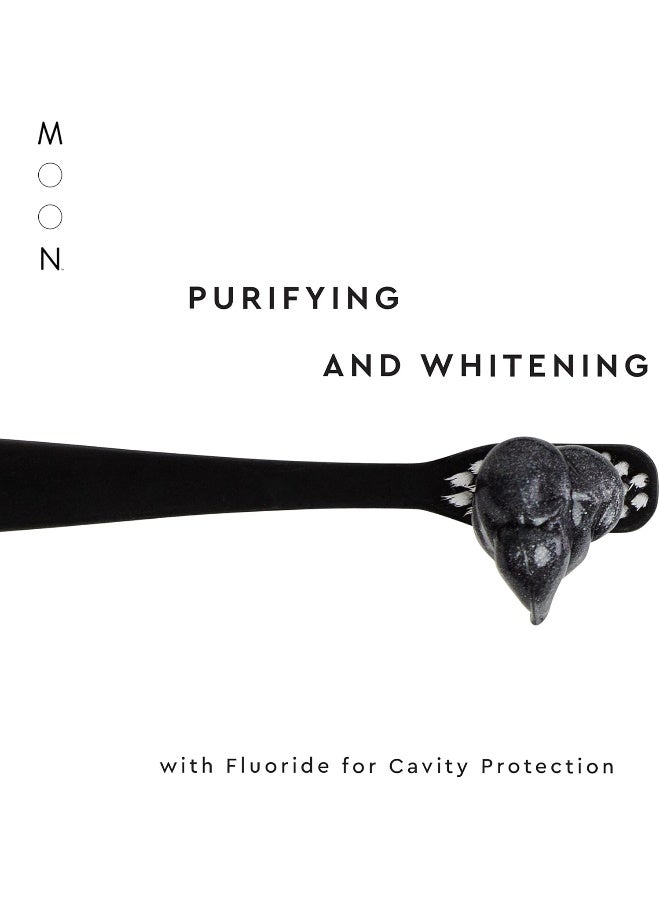 MOON Charcoal Toothpaste, Whitening Stain Removal with Cavity Protection - SLS Free Teeth Whitening Toothpaste with Fluoride - Vegan - Reduce Plaque & Support Gum Health - Peppermint (4.2 Oz) - Image 3